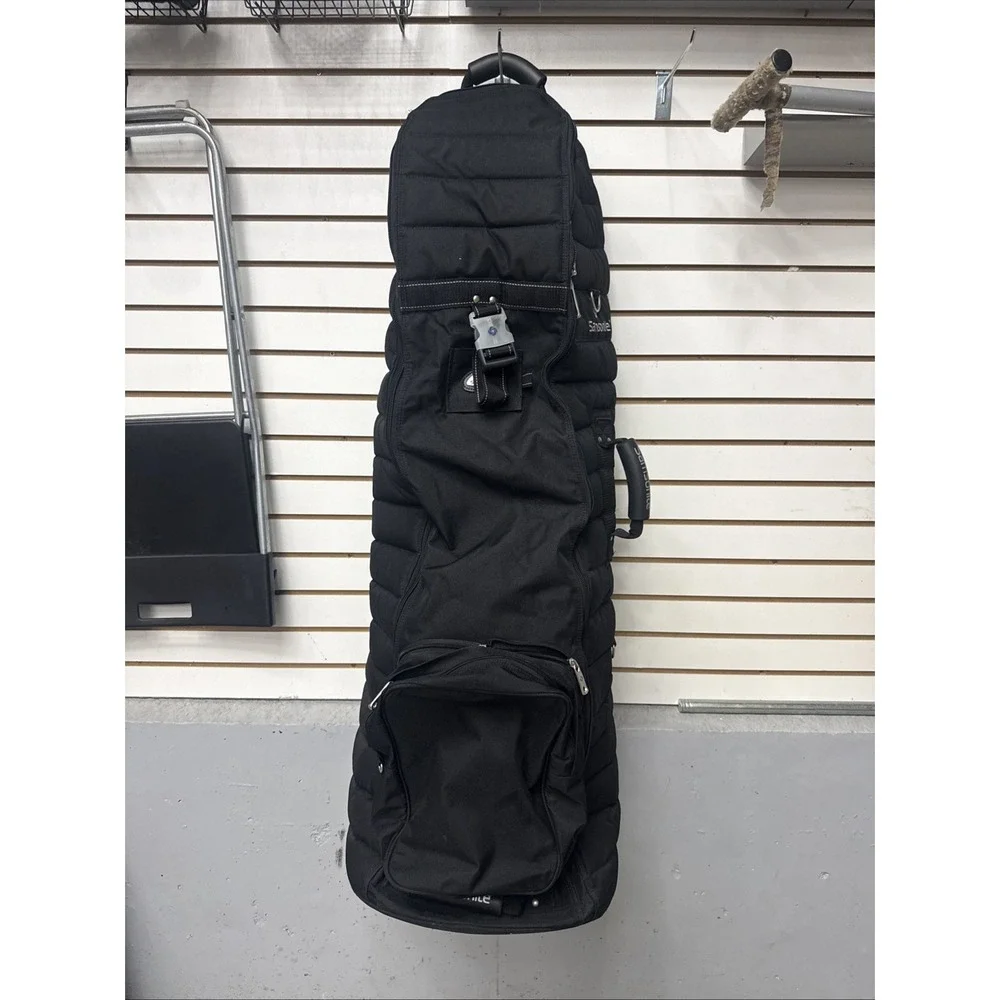 Samsonite Golf Premium Quilted Heavy Padded Rolling Golf Bag Travel Black NICE!